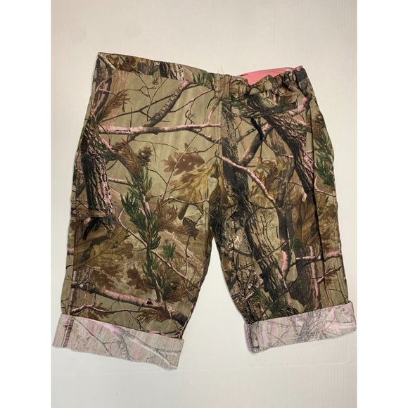 Russell Outdoors Womens Size 2XL Camo Long Shorts Cuffed Hem Real Tree Adjustabl - Picture 2 of 3